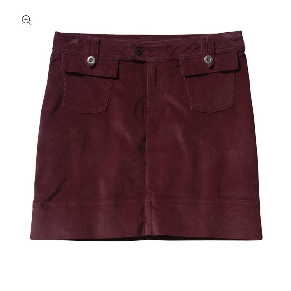 Patagonia Burgundy Corduroy Mini Skirt - Picture 2 of 12